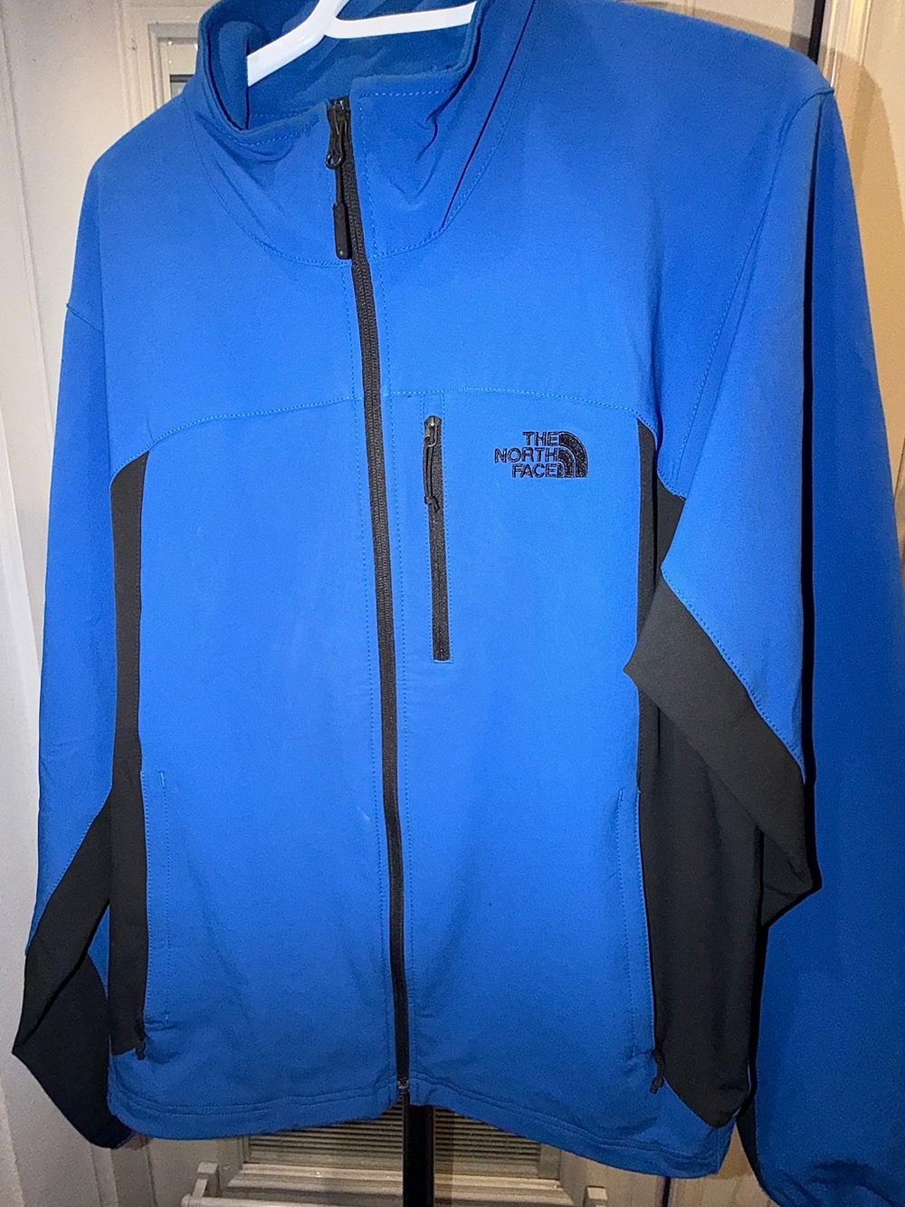 The North Face Men’s Royal Blue and Black Softshell Jacket